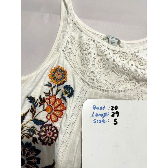 Sundance White Floral Embroidered Tank Top - Picture 3 of 3